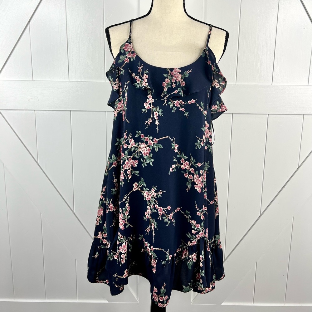 Cute Navy Floral Blossom Dress by August Winds
